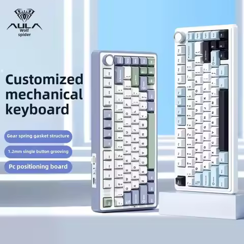 AULA F75 Gaming Mechanical Keyboard 2.4GWireless/Bluetooth/Wired Keyboard RGB Customized 75% Layout 