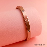 Hypoallergenic Stainless Steel with Cubic Zirconia Love Bangle by Smythe & Co.