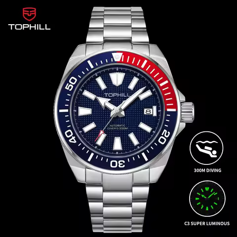 TOPHILL Automatic Mechanical Diving Watch 300M Waterproof Super Luminous Men's Wristwatches NH35 Mov