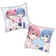 RE:ZERO 從零開始的異世界生活 正版 45x45 雙面 抱枕 咕臣 Cushion 攬枕 木棉花 雷姆 x 拉姆 (F款)