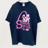 Used GILDAN Sista Strut crew neck short-sleeve print T-shirt, retro style, black, size L, suitable f