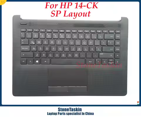 StoneTaskin Genuine New Palmrest Upper Case With Keyboard Touchpad for HP Pavilion 14-CK Series Lapt