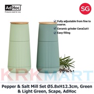 AdHoc Scape Pepper & Salt Mill Set Ø5.8xH12.3cm, Green & Light Green
