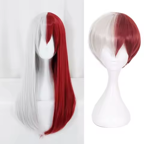 Anime My Hero Academia Boku no Hiro Akademia Shoto Todoroki Shouto Wigs White And Red Cosplay Shoto 