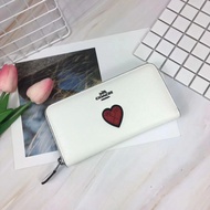 COACH LEATHER ZIPPER PURSE WHITE