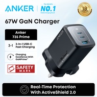 Anker 735 GaN Prime Wall Charger,Wall Charger, 67W USB C Plug, 3-Port Compact and Foldable Fast Char