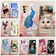 For Samsung Galaxy A37 5G Case SM-A376B Cute Cat Peacock Painted Cover Soft Protective Case For Sams
