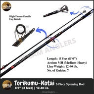 Torikumu-Kotai Medium-Heavy 8 Feet 12-40lb 2-Piece Spinning Fishing Rod