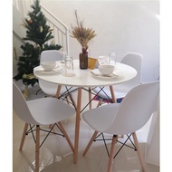 White Round Dining Set / 2 or 4-Seater  / Scandinavian / Minimalist Dining Set l_X