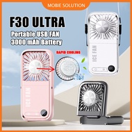 Kipas Portable Power bank USB Mini Fan Upgrade Version Digital Display Neck Fan Destop fan kipas min