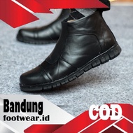 CARIBES Men's Leather Shoes Men's Zipper Boots Genuine Office Work Shoes Chelsea Boots Chelsea Boots