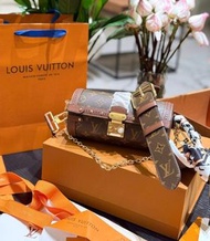 💜LOUIS VUITTON LV Papillon Trunk 老花鏈條S-lock鎖釦 腋下包 手提包 單肩包斜挎包 女款 棕色 Underarm bag handbag crossbody ba