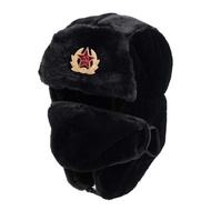 Russian Badge Lei Feng Hat Men Women Imitation Rabbit Fur Outdoor Hat Ear Protection Russian Full Fu