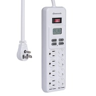 DEWENWILS 8-Outlet Power Strip with Timer (4 Timed/ 4 Always On), Digital Timer Outlet for Reptile L