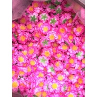 Plastic apricot and peach blossoms sold by kg to decorate fake peach apricot trees on CNY Artificial
