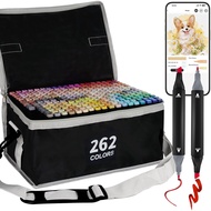 Alcohol Markers with APP, 262 Colors Dual Tip Art Marker for Adults Coloring Books, Alcohol Based Il