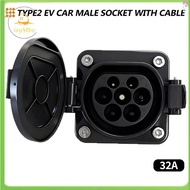 EVSE Type 2 Male Socket 32A 3P for Electric Vehicle Car Side Charger IEC 62196 Type 2 Socket for EV 