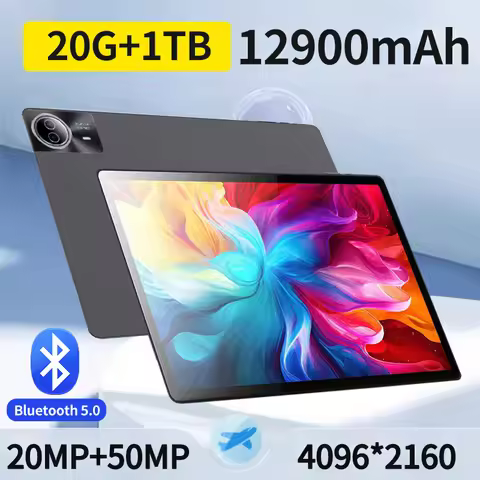 5G 2025 Global Version Tablet 14 Inch 4096×2160 HD 20G Ram 1TB Rom 12900mAh Android 13.0 Wifi Dual S