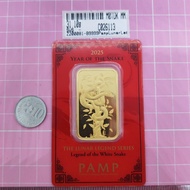 Murni Mewah Emas999.9, Gold Bar Pamp Lunar Legend White Snake31.1g 200081 0.0 cm Pd