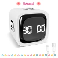 FUTUREE Pomodoro Timer, Rotation Timing 5/10/30/60min Digital Cube Timer,  3 Volume Adjustable Custo