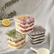 50 -100 Square Plastic Boxes HT10-8 for Cold Cakes, Mousse Cakes, Tiramisu HT10-8 JB10