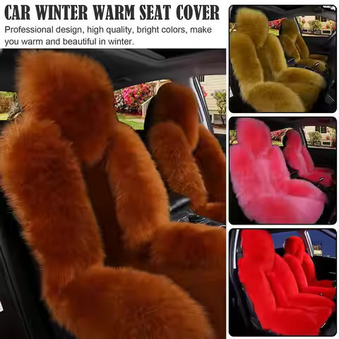 Universal Winter Car Seat Cushions Australian Sheepskin Fur Seat Auto Cover Autumn Warm Winter Inter