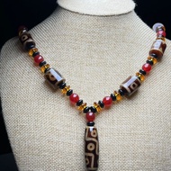Dzi Pendant Pendant Necklace Tibetan Nine-Eyed Dzi Beads Chalcedony Pendant Dzi Beads Loose Beads Br