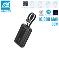Anker Zolo A1680 PowerBank10000mAh 30W Max Fast Portable Charger with Built-in USB-C and Lightning C