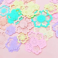 Pack of 100, 2cm/0.8 inch -5cm/4inch Multi purposed 150GSM Mix Style Size Flower Paper for Notebook 