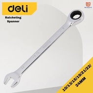 DELI 10/13/15/19/21/22/24mm Ratcheting Spanner (DL34110)(DL34113)(DL34115)(DL34119)(DL34121)(DL34122