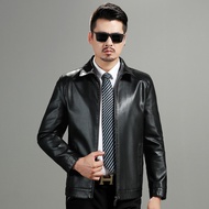 Jaket kulit lelaki jenis baru musim gugur dan sejuk ditambah jaket kulit santai moden kot luar motos