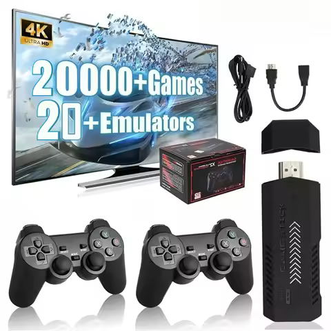 X2 Retro Game 64GB 4K HD Home Video Game Console with Dual Wireless Controllers HDMI Output 20000+ G