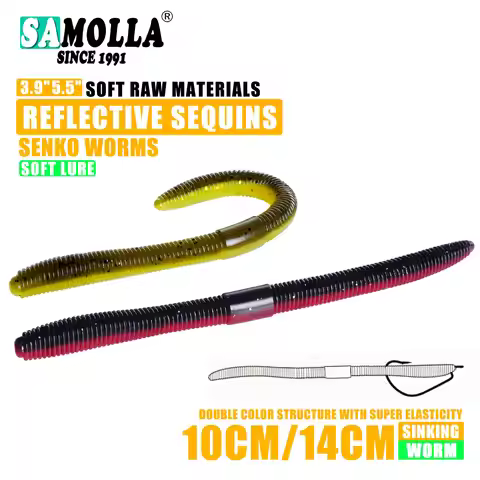 10cm/14cm 10/15pcs/bag Soft Bait Senko Worm Wacky Stick Worm Baits Leurre Souple Wobblers For All Fi