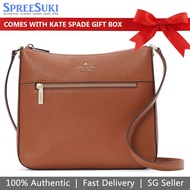 Kate Spade Handbag In Gift Box Leila Pebbled Leather Swingpack Crossbody Bag Warm Gingerbread Brown # KB649