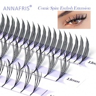 12Rows Manga Fox Spire Eif Pteris Eyelashes Extension C/D Curl 8-15mm Mix Comic Lash Clusters Natura
