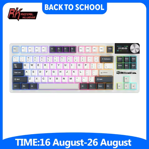 RK ROYAL KLUDGE S85 TFT Color Screent Mechanical Keyboard Tri Mode Wireless 85 Keycaps Hot-Swappable
