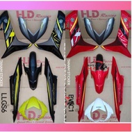 LC135 FI V8 MX KING 306 YAMAHA BOSY COVER SET WITH SIAP STICKER TANAM 2K CLEAR HLD BRAND - BWC1+MNM3