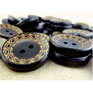 [SG seller] Limited 28mm Boxwood wooden button, wooden buttons - 10 pcs