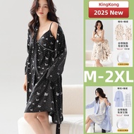Cotton Pajamas - Autumn Sleepwear with Padded Night Gown for Women