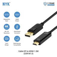 Cable Dp to Hdmi 1.5m cdh n1.5 nyk 1.5meter 1.5meter
