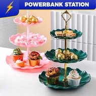 PSB_ 3 Tier High Tea Stand Dessert Cupcake Cakes Fruit Party Serving Platter Tray Food Tower Plates