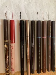 whole set of eyeliner 全套多款眼線筆 UZU, DUP, CANMAKE, La Rose de Versailles