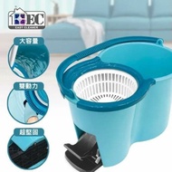 【家簡塵除】免手洗手壓腳踩雙驅動360度旋轉拖把(1桶1拖1布)+贈Vigar維宜卡 花系列方巾+掛勾組