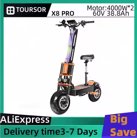 TOURSOR X8 PRO Adults Electric Scooter4000W*2 Dual Motor 60V38.8Ah Battery E-Scooter 13Inch road Tir
