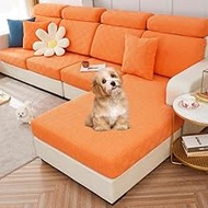 JOVELL Universal Sofa Slipcover, New Wear-Resistant Sofa Cover, L Shape Sectional Couch Covers, Separate Cushion Couch Chaise Cover, High Stretch, Anti-Slip (Orange, Chaise)