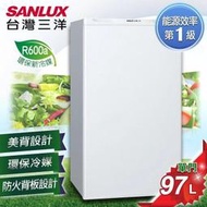 【全揚】【SANLUX台灣三洋】97L 單門小冰箱能源效率1級【SR-C97A1】【八德區=高城店】實體店面