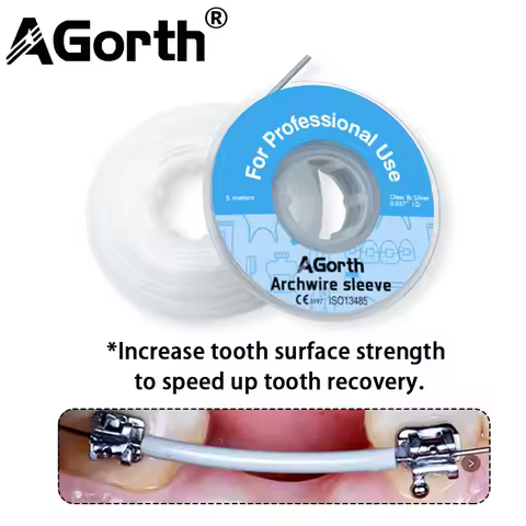 1 Roll/5m Dental Orthodontic Elastic Arch Wire Sleeve Tubing Dental Arch Wire Protect Tube I.D 0.037