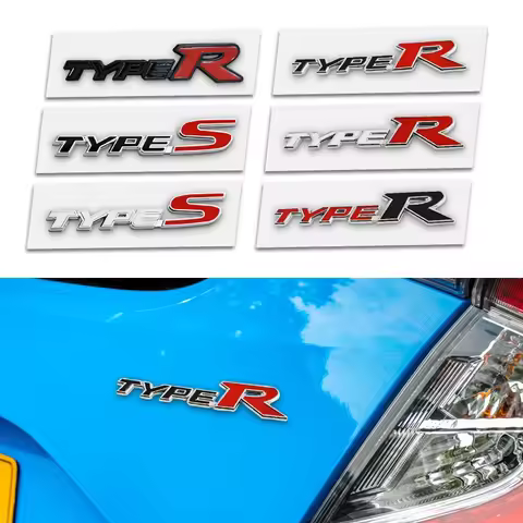 3D Metal Emblem Badge Decal Front Grill Rear Trunk Car logo Sticker For Honda Type S Racing R Sport 