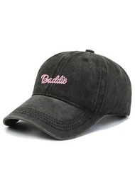 1頂女士字母印刷棒球帽,洗舊復古風格舒適透氣可調整尺寸的爸爸帽,卡車司機帽