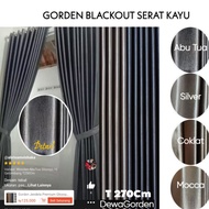 KAYU Premium Glossy Luxury Wood Grain Window Curtains 6 7 8 9 10 12 Waves Length 270Cm 2.7 Meters He